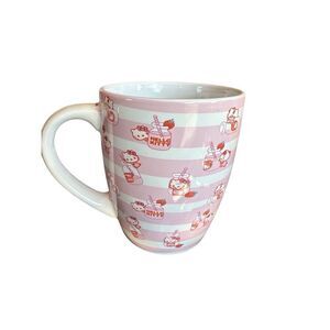 Hello Kitty by Sanrio Strawberry Milk & Stripes JUMBO Coffee Cup Pink & White 25